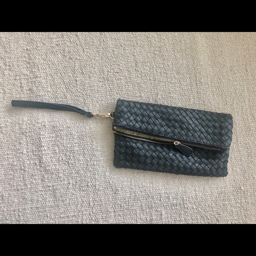 Faux leather clutch